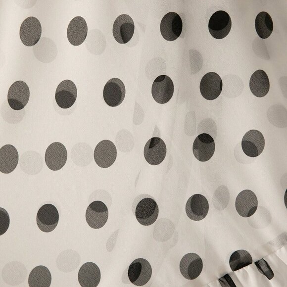 Elegant Women's Polka Dot Bowknot Flare Sleeve Ruffle top & Maxi skirt set - Picture 7 of 7